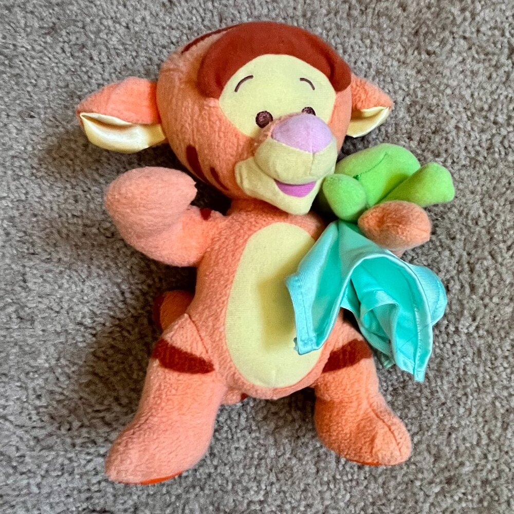 Disney Baby Tigger w/ Blanket & Frog Plush Stuffed Animal Fisher Price 2005
